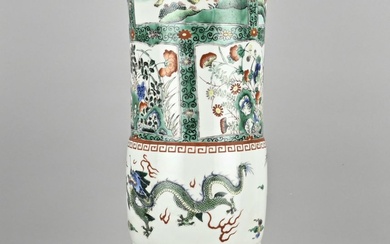 Family Verte vase with bronze, H 54.5 cm.