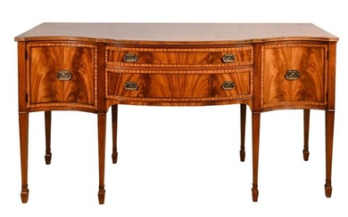 Federal Style Inlaid Flame Mahogany Credenza