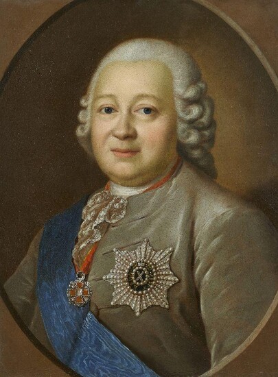 Fedor Stepanovich Rokotov, Russian 1735-1808- Portrait of Count Nikita Ivanovich Panin; oil on canvas, 61.5 x 47.5 cm. Provenance: Collection of Otto Andrup, Director of the Museum of National History at Frederiksborg Castle, Denmark, Art...