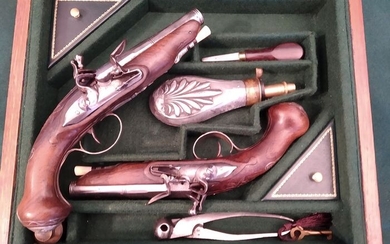 France - 18th Century - Mid to Late - Unknown - LOUIS XVI STYLE - TRAVELING - Flintlock - Pistol - 12 Bore
