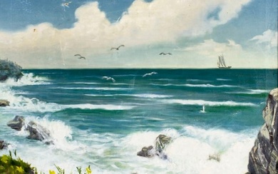 Frank C Von Hausen (FL,ME,mid 20C) oil painting