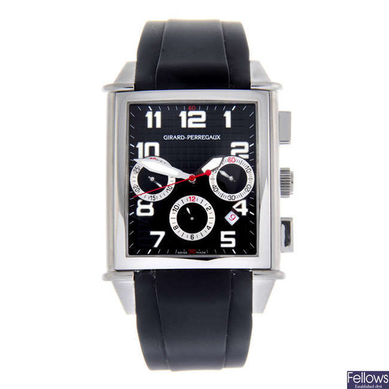 GIRARD-PERREGAUX - a gentleman's stainless steel Vintage 1945 XXL chronograph wrist watch.