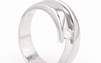 Garel - 18 kt. White gold - Ring - 0.13 ct Diamond