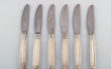 Georg Jensen Acanthus Sterling Silver dinner knife with long shaft. 6 pcs. in stock.