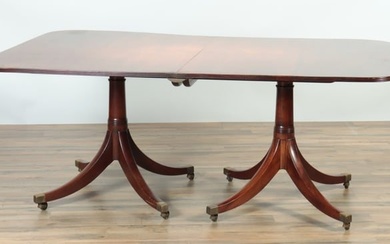 George III Style Mahogany Pedestal Dining Table
