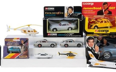 Group of 6 packaged die-cast James Bond cars, and 6 James B...
