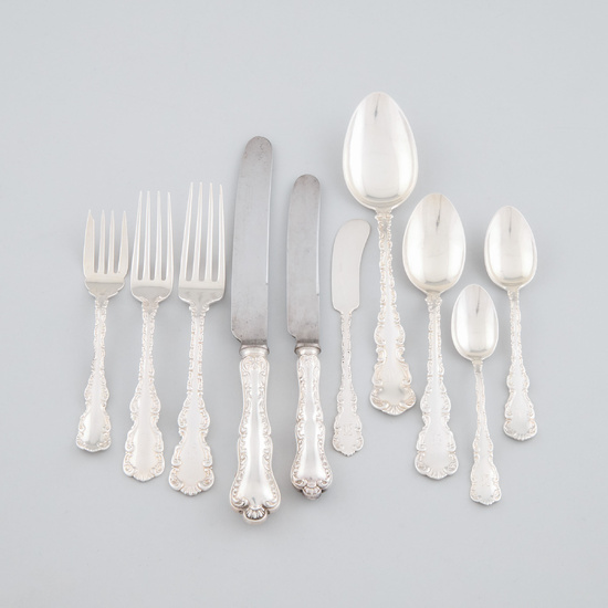 Group of Canadian and American Silver mainly 'Louis XV' Pattern Flatware, Henry Birks & Sons, Roden Bros, P.W. Ellis & Co., and Wallace & Sons, 20th century