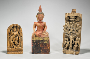 Group of Three Wood Carvings