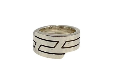 HERMES Vintage Italique Silver 925 Ring Accessory Women's No. 9