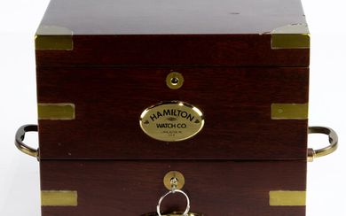 Hamilton ship's clock in brass bound case