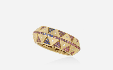 Harwell Godfrey 'Chubby Talisman' multi-color sapphire, diamond, and gold ring