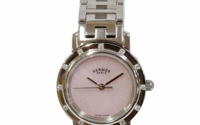 Hermes Clipper Nuffle Quartz Stainless Steel Ladies Watch Pre-Owned