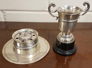 Irish Silver Trophy Cup (1930) and Inkwell Cover (1899)