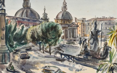 Jan Sluijters Jr. (1914-2005) - Piazza del populo, Rome