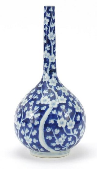 Japanese blue and white porcelain vase, hand painted