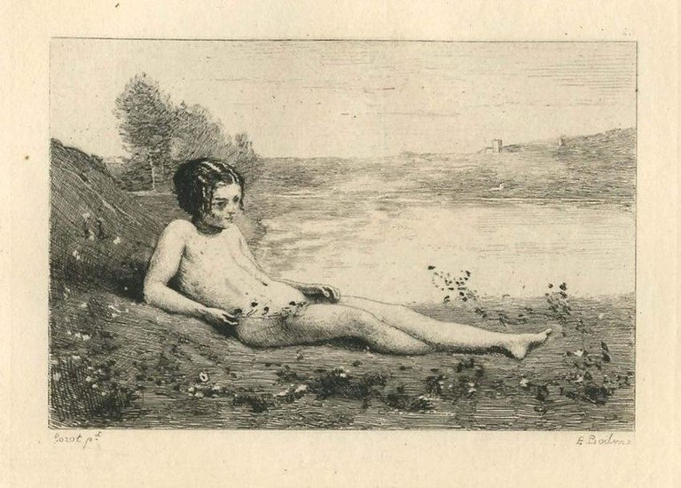 Jean-Baptiste Corot Jeune baigneuse couchee sur l'herbe