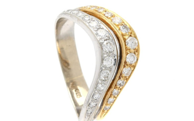 Jewellery Ring RING, 18K gold/white gold, brilliant cut diamonds appro...
