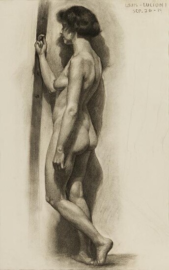 LUIGI LUCIONI Study of a Standing Female Nude.