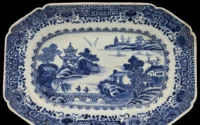 Large Blue and White Tray - Qianlong (26 cm) - Plate - Porcelain