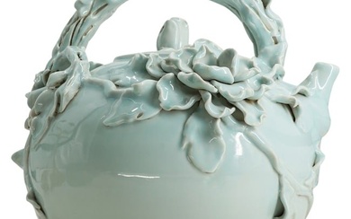 Large Chinese Celadon Glazed Porcelain Teapot