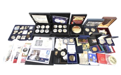 Large collection of mainly cupro-nickel commemorative collectors coin sets, etc.
