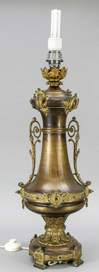 Large vase lamp, late 19th cen
