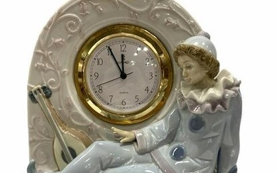Lladro #5778 Pierrot Clock Porcelain Figurine
