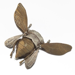 Luna Park Sterling Silver Articulated Lifelike Cicada Pin/Brooch