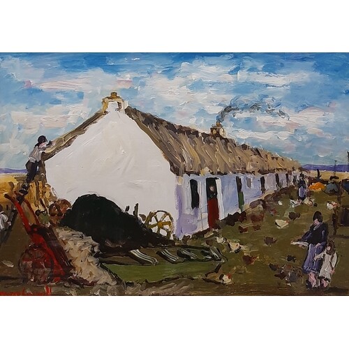 MARIE CARROLL (Irish Contemporary), ''Fixing the thatch West...