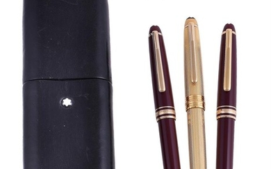 MONTBLANC, TWO FOUNTAIN PENS AND A PENCIL