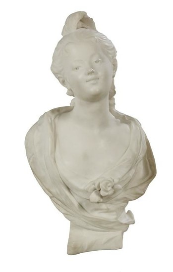 Marble Bust of an Art Nouveau Jeune Fille