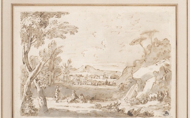 Marco RICCI (1676/79-1729/30) "Paysage idyllique", plume