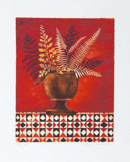Mary Faulconer, Red Ferns, Lithograph
