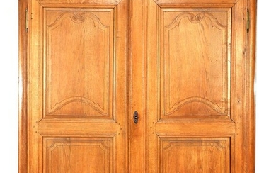 (-), Solid oak 2-door linen cupboard with panel...