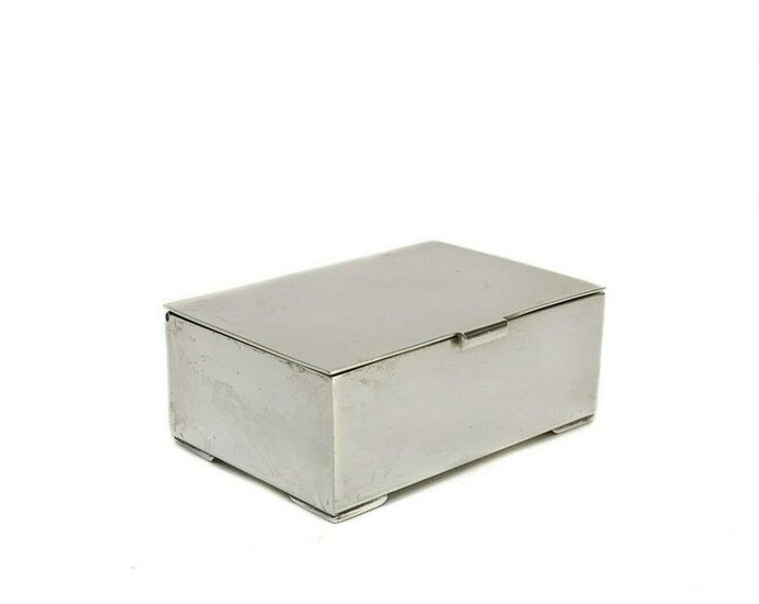Mexican Sterling Silver Wood Lined Cigarette Box