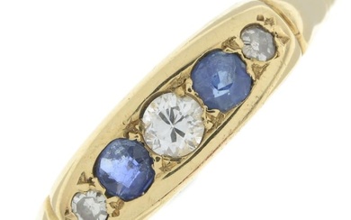 Mid 20th century sapphire & diamond ring