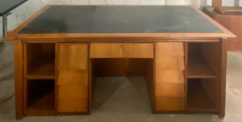 Mid Century Modern Wood Office Desk with Drawers