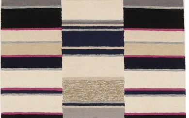 Modern Rug Kids Room Carpet Multicolored 5X8 Stripes Design Hand-Tufted Carpet