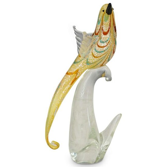 Murano Art Glass Bird of Paradise Sculpture