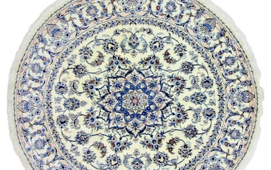 Nain New with silk fine round - Carpet - 200 cm - 200 cm
