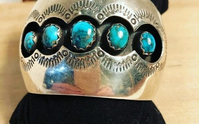 Navajo Sterling and Turquoise Cuff