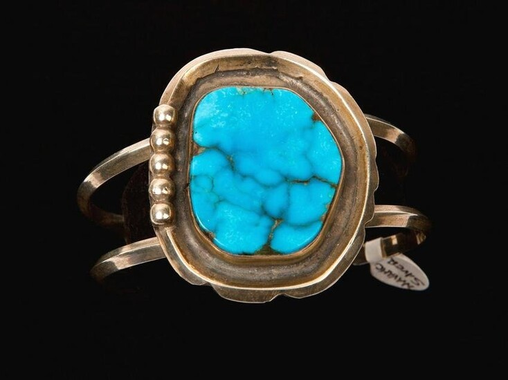 Navajo Turquoise and Sterling Silver Cuff Bracelet