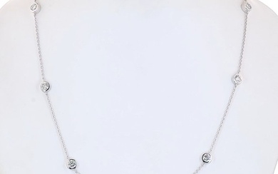 Necklace - 18 kt. White gold - 4.99 tw. Diamond (Lab-grown)