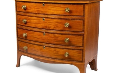 New England Hepplewhite Bowfront Chest of Drawers