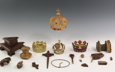 Nine various crucifixes and crowns, 20th century., [2...
