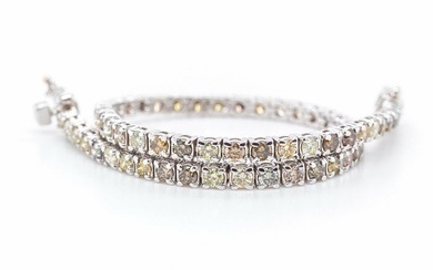 No Reserve Price - 3.52 tcw - 14 kt. White gold - Bracelet Diamond