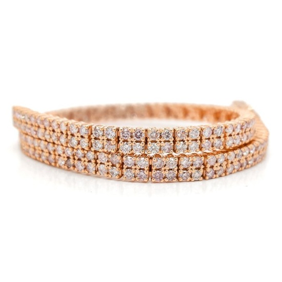 *No Reserve Price* IGI Certified 2.86ct Pink Diamond Bracelet - 14 kt. Pink gold - Bracelet