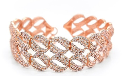 No Reserve Price - IGI Certified 8.82 Carat Pink Diamonds - Bracelet - 14 kt. Rose gold