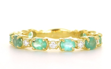 '' No Reserve Price '' New - 18 kt. Yellow gold - Ring - 1.60 ct Emerald - Diamonds