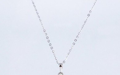 No Reserve Price - Pendant - 18 kt. White gold Diamond (Natural) - Pearl